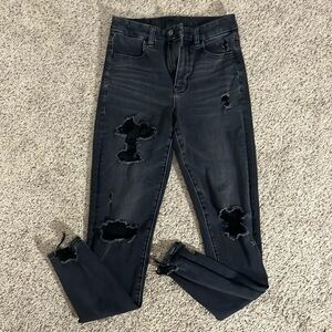 black washed american eagle jeans!